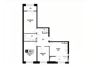 3-к квартира, вторичка, 89м2, 18/20 этаж