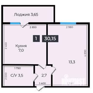 1-к квартира, вторичка, 31м2, 1/16 этаж