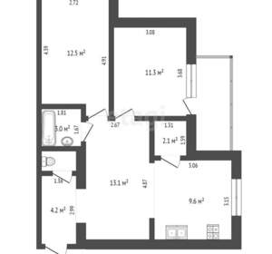 1-к квартира, вторичка, 46м2, 12/24 этаж