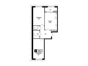 2-к квартира, вторичка, 65м2, 20/21 этаж