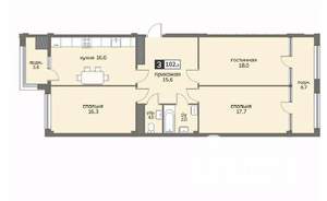 3-к квартира, строящийся дом, 103м2, 9/12 этаж