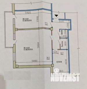 2-к квартира, вторичка, 82м2, 1/17 этаж