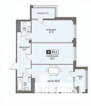 2-к квартира, строящийся дом, 80м2, 12/12 этаж