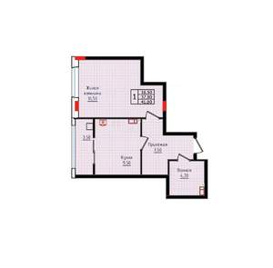 1-к квартира, вторичка, 41м2, 9/10 этаж