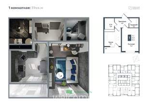 1-к квартира, вторичка, 39м2, 15/20 этаж