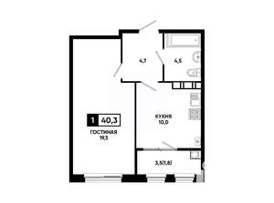 1-к квартира, вторичка, 40м2, 5/24 этаж