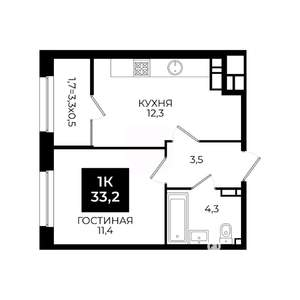 1-к квартира, вторичка, 33м2, 10/24 этаж