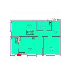 2-к квартира, строящийся дом, 60м2, 10/18 этаж