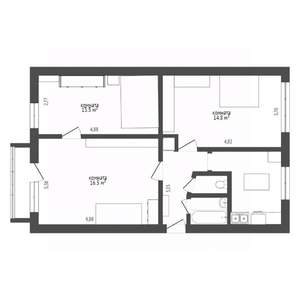 3-к квартира, вторичка, 62м2, 5/5 этаж