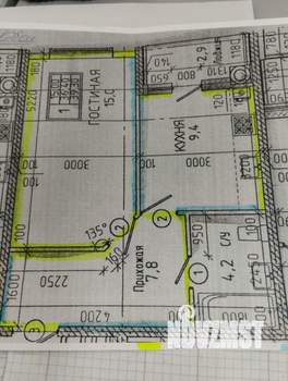 1-к квартира, вторичка, 39м2, 2/16 этаж