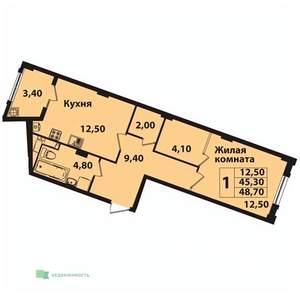 1-к квартира, вторичка, 49м2, 11/13 этаж