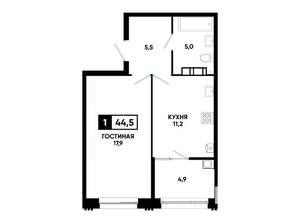 1-к квартира, вторичка, 45м2, 5/24 этаж