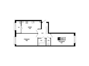 2-к квартира, вторичка, 62м2, 2/12 этаж