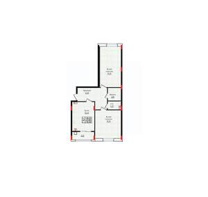 2-к квартира, вторичка, 71м2, 4/10 этаж