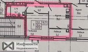 1-к квартира, сданный дом, 34м2, 6/12 этаж