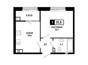 1-к квартира, вторичка, 32м2, 5/14 этаж
