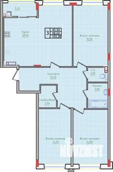 3-к квартира, строящийся дом, 102м2, 3/10 этаж