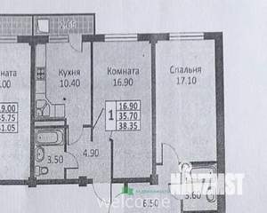 1-к квартира, вторичка, 38м2, 9/10 этаж