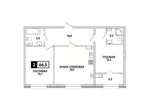 1-к квартира, вторичка, 67м2, 5/16 этаж