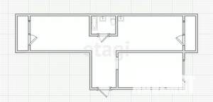 2-к квартира, вторичка, 54м2, 7/9 этаж