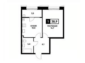 1-к квартира, вторичка, 39м2, 2/18 этаж