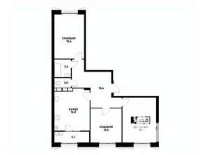 3-к квартира, вторичка, 88м2, 15/18 этаж
