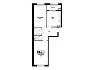 2-к квартира, вторичка, 62м2, 3/14 этаж