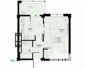 1-к квартира, вторичка, 36м2, 8/9 этаж