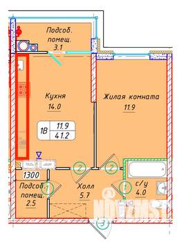 1-к квартира, вторичка, 41м2, 22/22 этаж