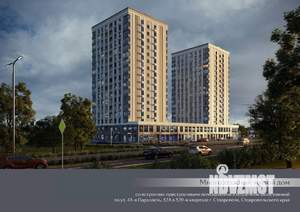 1-к квартира, строящийся дом, 40м2, 17/18 этаж