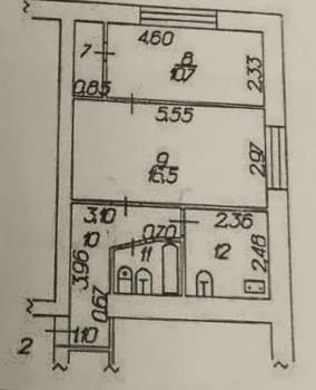 2-к квартира, вторичка, 44м2, 1/5 этаж