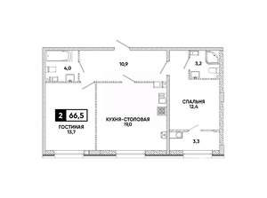 1-к квартира, вторичка, 67м2, 7/16 этаж