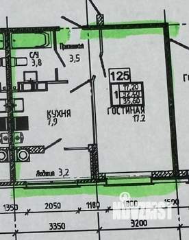 1-к квартира, вторичка, 36м2, 3/9 этаж