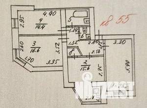 3-к квартира, вторичка, 81м2, 3/12 этаж