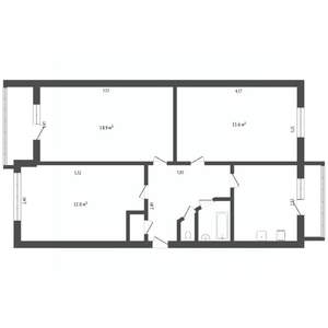 3-к квартира, вторичка, 60м2, 1/5 этаж