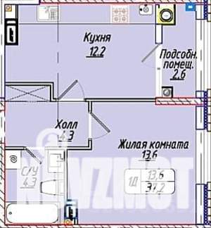 1-к квартира, вторичка, 37м2, 5/12 этаж