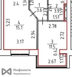 1-к квартира, вторичка, 34м2, 5/8 этаж