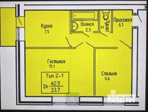 2-к квартира, вторичка, 45м2, 3/7 этаж