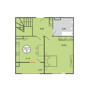 3-к квартира, строящийся дом, 161м2, 5/6 этаж