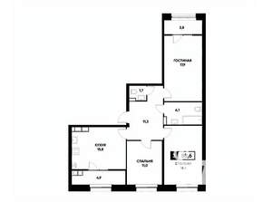 3-к квартира, вторичка, 89м2, 13/22 этаж
