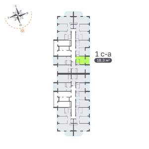 Студия квартира, вторичка, 18м2, 8/19 этаж