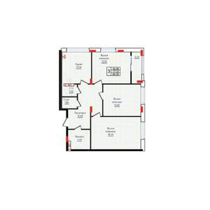 3-к квартира, вторичка, 81м2, 1/10 этаж