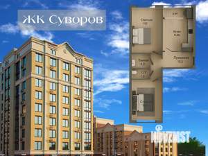 2-к квартира, строящийся дом, 62м2, 8/10 этаж