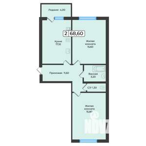 2-к квартира, вторичка, 69м2, 5/5 этаж