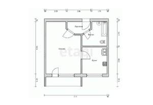 1-к квартира, вторичка, 34м2, 4/5 этаж