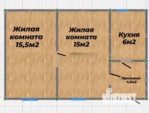 2-к квартира, вторичка, 43м2, 1/1 этаж