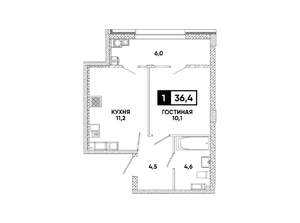 1-к квартира, вторичка, 36м2, 13/16 этаж