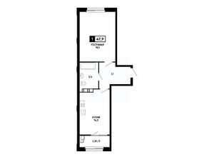 1-к квартира, вторичка, 48м2, 10/14 этаж