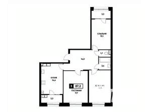 3-к квартира, вторичка, 87м2, 18/20 этаж