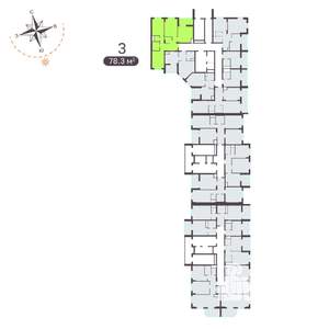 3-к квартира, вторичка, 78м2, 7/19 этаж